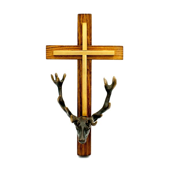 Krzyż Świętego Huberta ze złotą blaszką