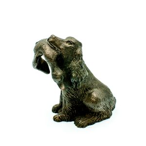 Figurka "Cocker spaniel z kaczką" — mosiądz 2