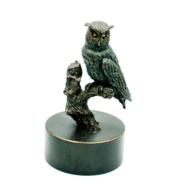 Figurka "Sowa na gałęzi" mosiądz