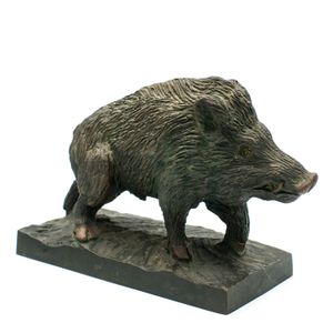 Statuetka "Dzik w Szarży" (Dzik Brąz Patynowany) 2
